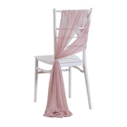5pcs Pack of Chiffon Chair Sashes/Ties 8" x 100" Blush Pink