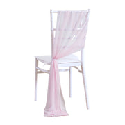 5pcs Pack of Chiffon Chair Sashes/Ties 8" x 100" Medium pink