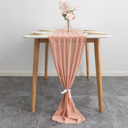 Chiffon Wedding Table Runner 10ft Rose Gold