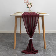 Chiffon Wedding Table Runner 10ft Dark Red