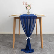 Chiffon Wedding Table Runner 10ft Navy Blue