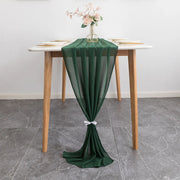 Chiffon Wedding Table Runner 10ft Dark Green