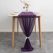 Chiffon Wedding Table Runner 10ft Grape Purple