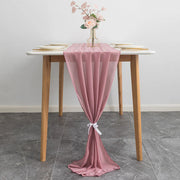 Chiffon Wedding Table Runner 10ft Skin Pink