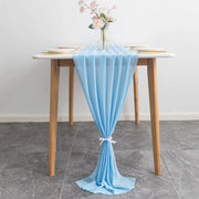 Chiffon Wedding Table Runner 10ft Sky Blue
