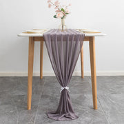 Chiffon Wedding Table Runner 10ft Gray