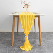 Chiffon Wedding Table Runner 10ft Lemon Yellow