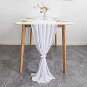 Chiffon Wedding Table Runner 10ft Bleach