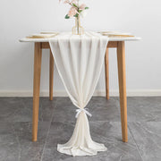 Chiffon Wedding Table Runner 10ft Beige