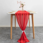 Chiffon Wedding Table Runner 10ft Red