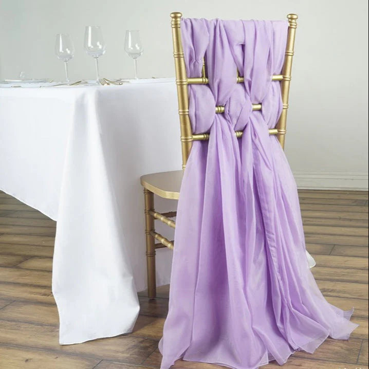 5Pcs Pack of Milk Yarn Chair Sashes/Ties 22"x80" Light Purple