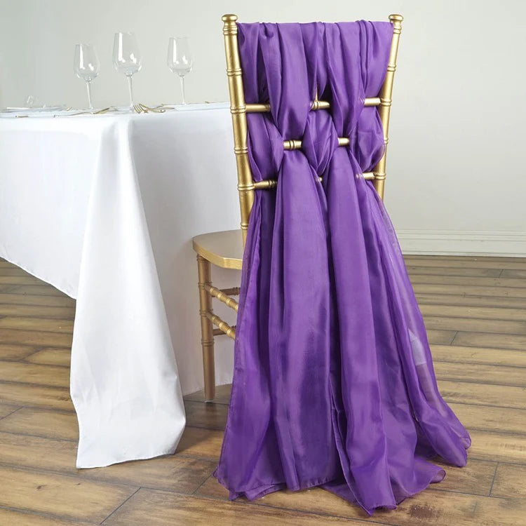 5Pcs Pack of Milk Yarn Chair Sashes/Ties 22"x80" Dark Purple