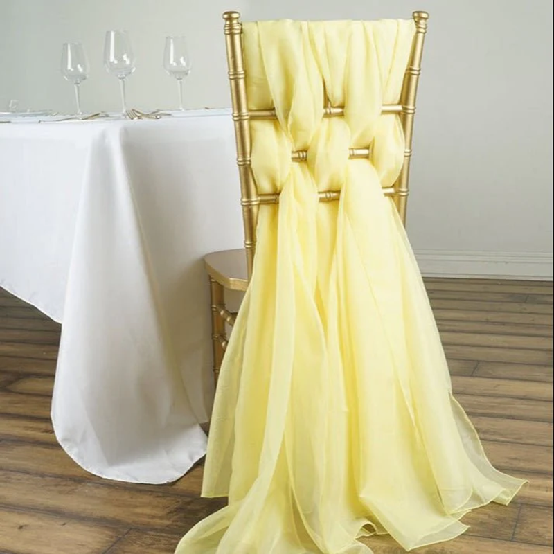 5Pcs Tulle Chair Back Sashes/Ties for Bridal Shower, Wedding, Baby Shower Decoration Long Tulle High Chair Skirt Slipcovers