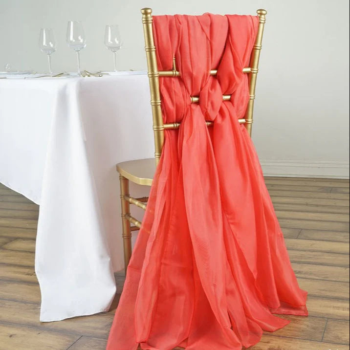 5Pcs Pack of Milk Yarn Chair Sashes/Ties 22"x80" Watermelon Red