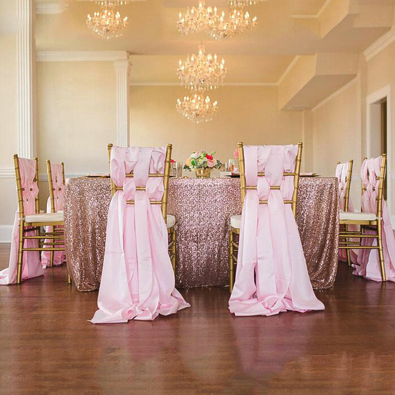 5 Pc Premium Milk Yarn Chair Sashes 22"x80" Gold