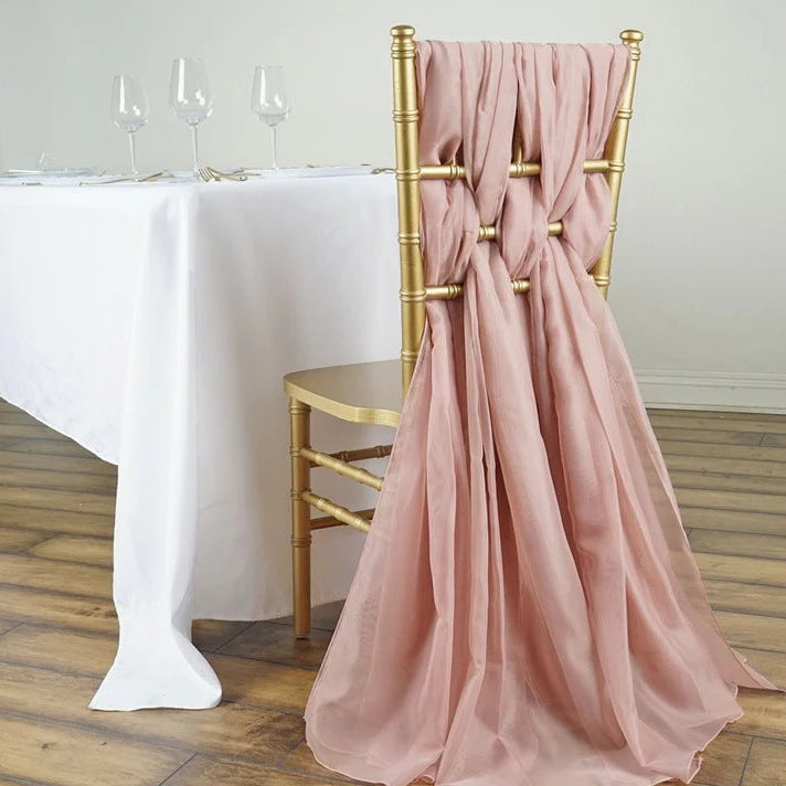 5Pcs Pack of Milk Yarn Chair Sashes/Ties 22"x80" Old Pink