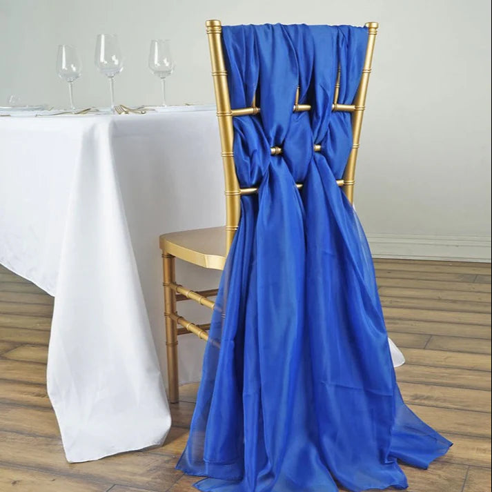 5Pcs Pack of Milk Yarn Chair Sashes/Ties 22"x80" Royal Blue