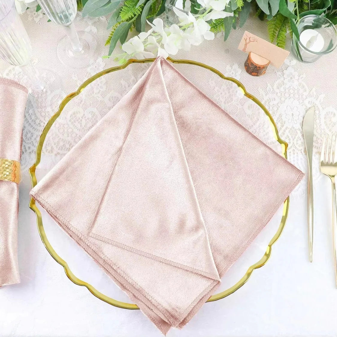 5 Pc Velvet 18"x18" Napkin Pink