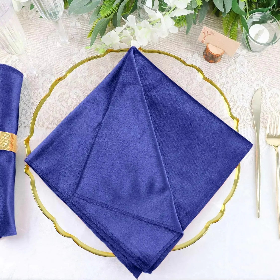 5 Pc Velvet 18"x18" Napkin Royal Blue