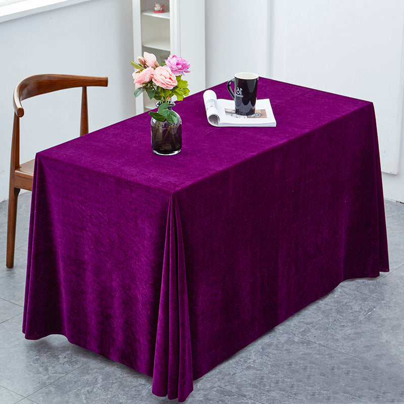 Velvet 90"x132" Rectangular Tablecloth Purple
