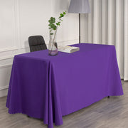 Economy Polyester Tablecloth 90"x132" Oblong Rectangular Purple