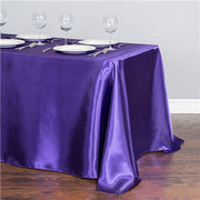 Satin Rectangular 90"x132" Tablecloth Purple
