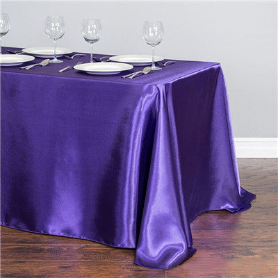Satin Rectangular 90"x156" Tablecloth Purple