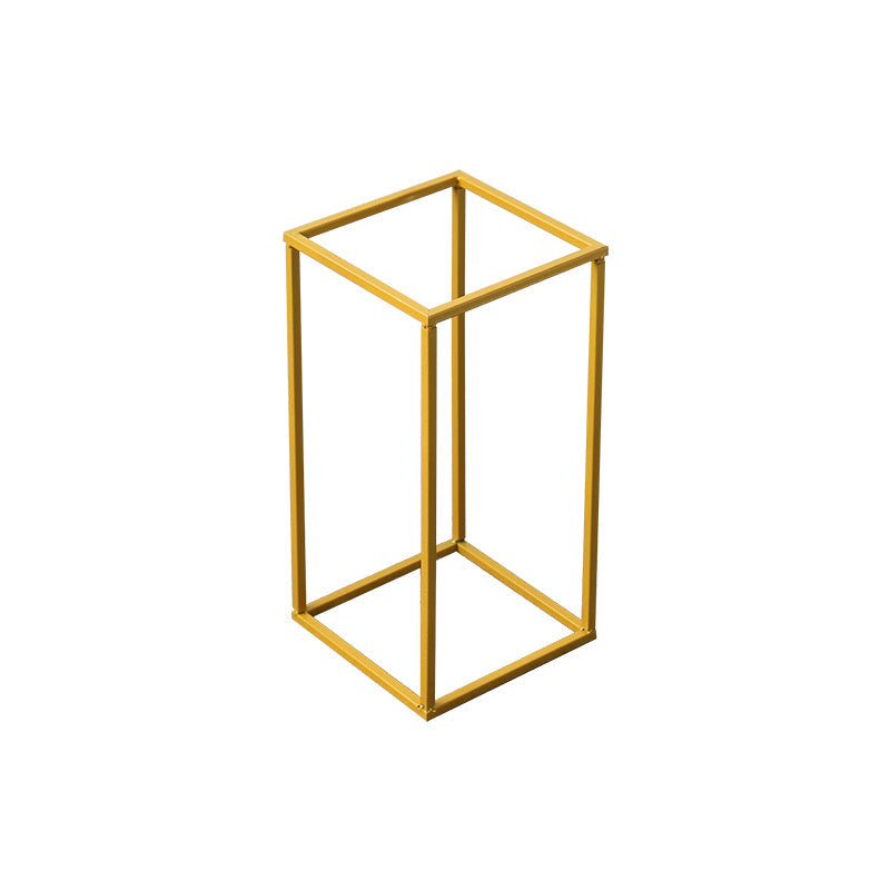 2Pc Rectangular Gold Metal Wedding Flower Stand Geometric Column Frame