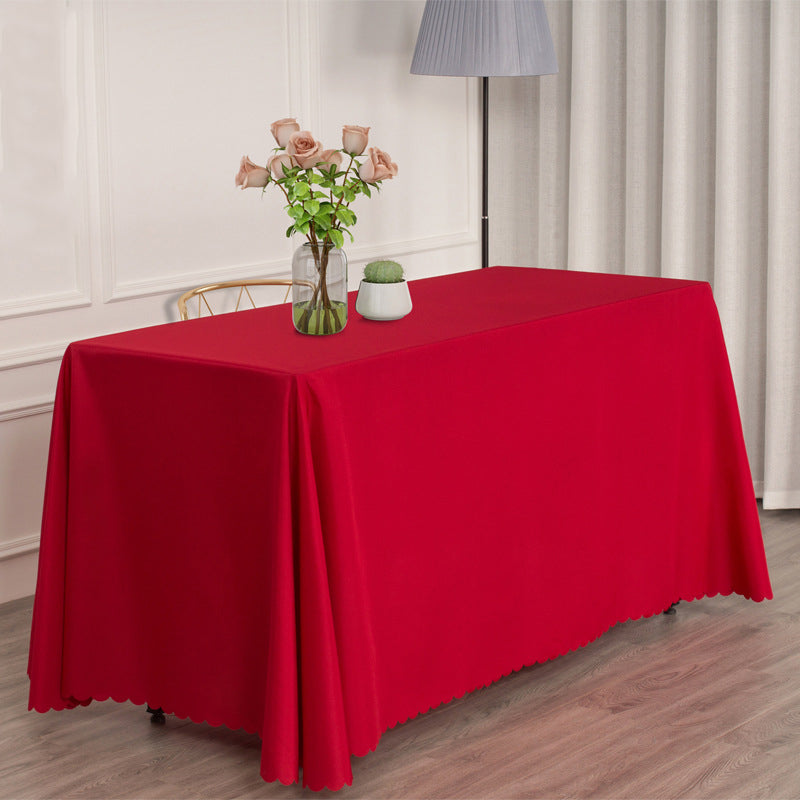 Economy Polyester Tablecloth 90"x156" Oblong Rectangular  Red