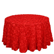 Round tablecloth with rose flowers 130" Red