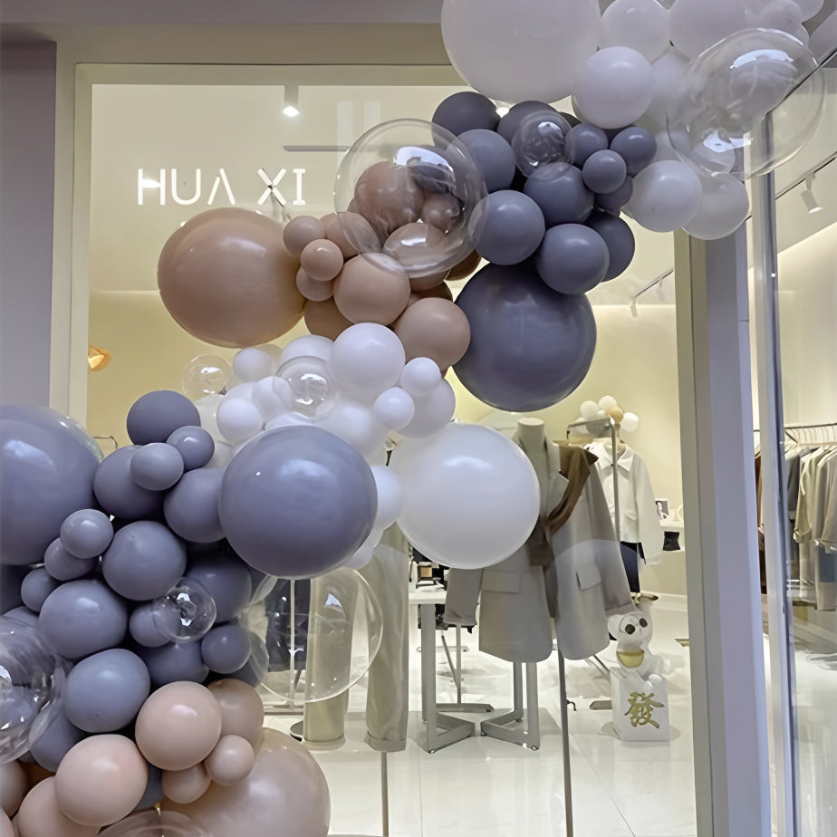 10" Latex Balloons 100 Pcs Retro Blue Gray