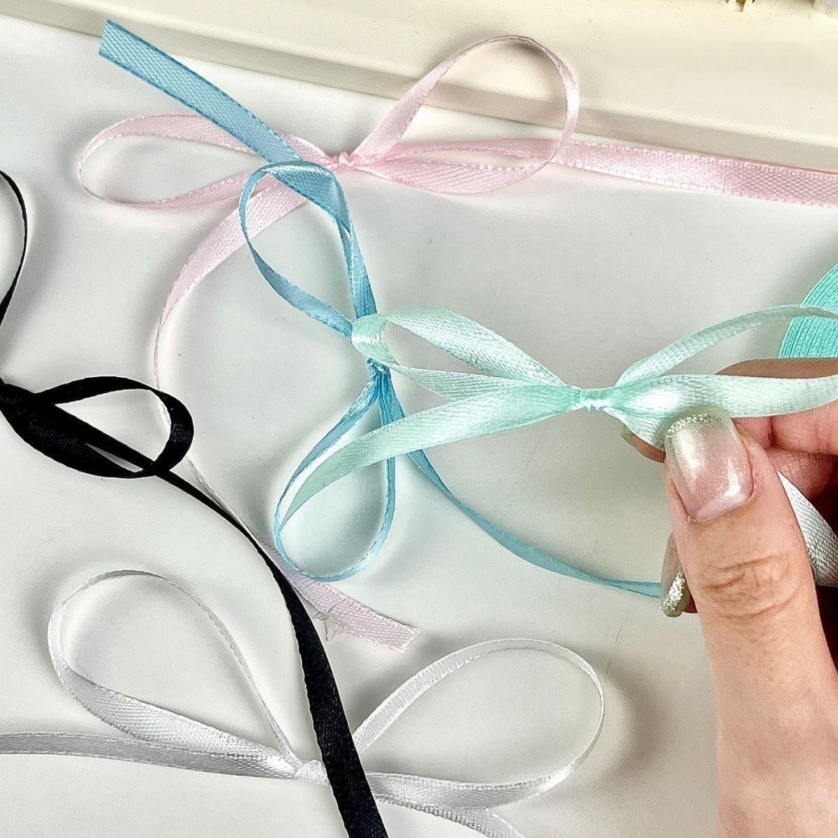 DIY Ribbon Bow Balloons Set 12" Soft Pink