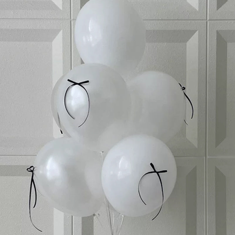 Mini Ribbon Bows Balloons DIY Party Decorations 10" White