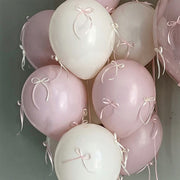 Mini Ribbon Bows Balloons DIY Party Decorations 12" Dusk Pink White