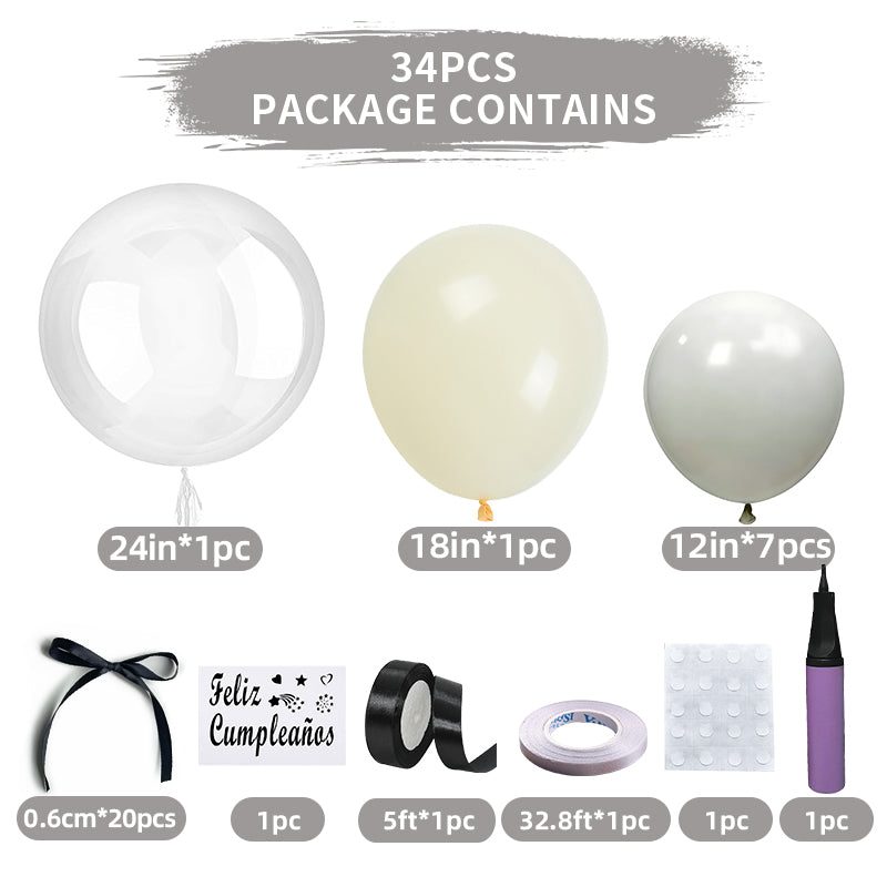 Mini Ribbon Bows Balloons DIY Party Decorations with BOBO Balloon 18" White