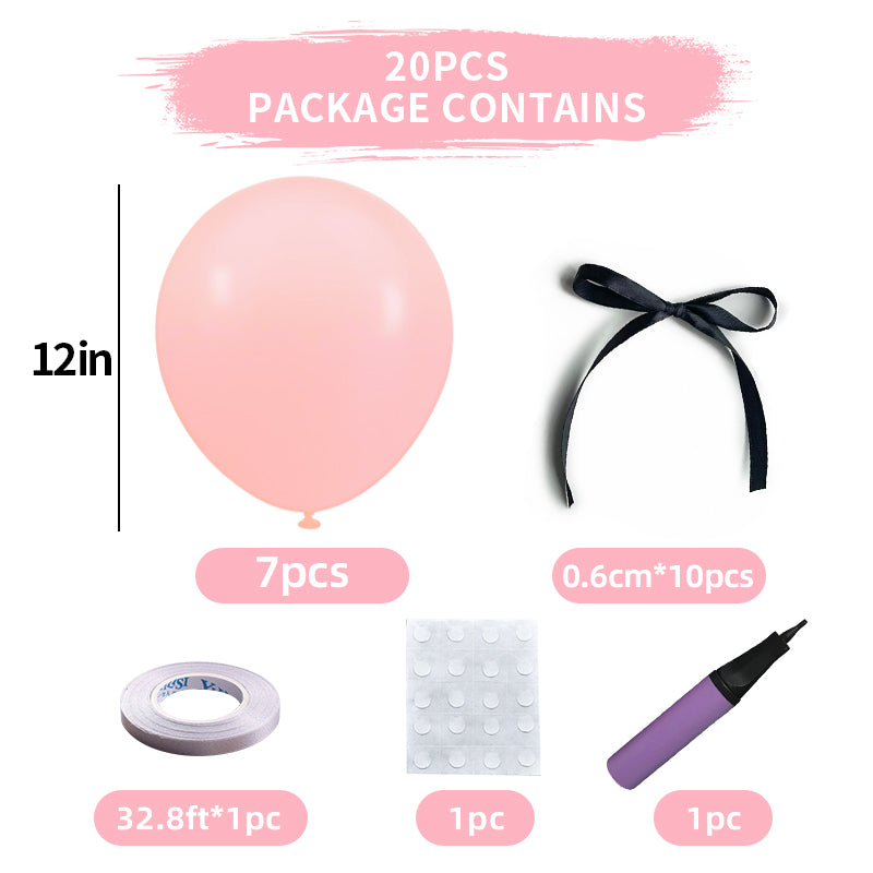Mini Ribbon Bows Balloons DIY Party Decorations 12" Soft Pink