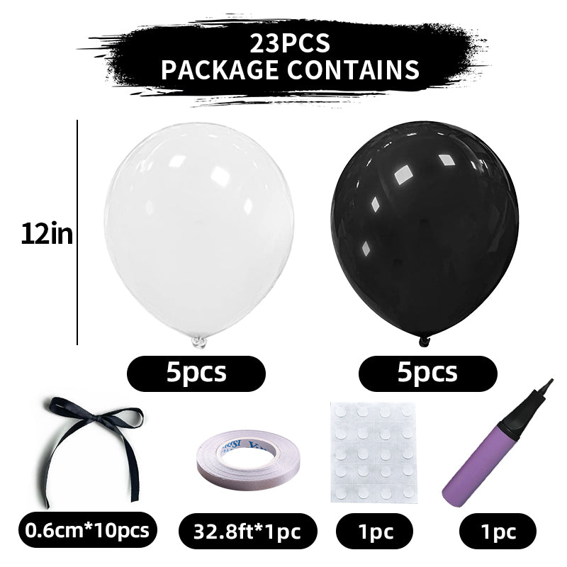 Mini Ribbon Bows Balloons DIY Party Decorations 12" Black White