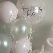 Mini Ribbon Bows Balloons DIY Party Decorations 10" Soft Pink Pearl White