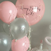 Mini Ribbon Bows Balloons DIY Party Decorations 10" Soft Pink Pearl White