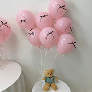DIY Ribbon Bow Balloons Set 12" Soft Pink