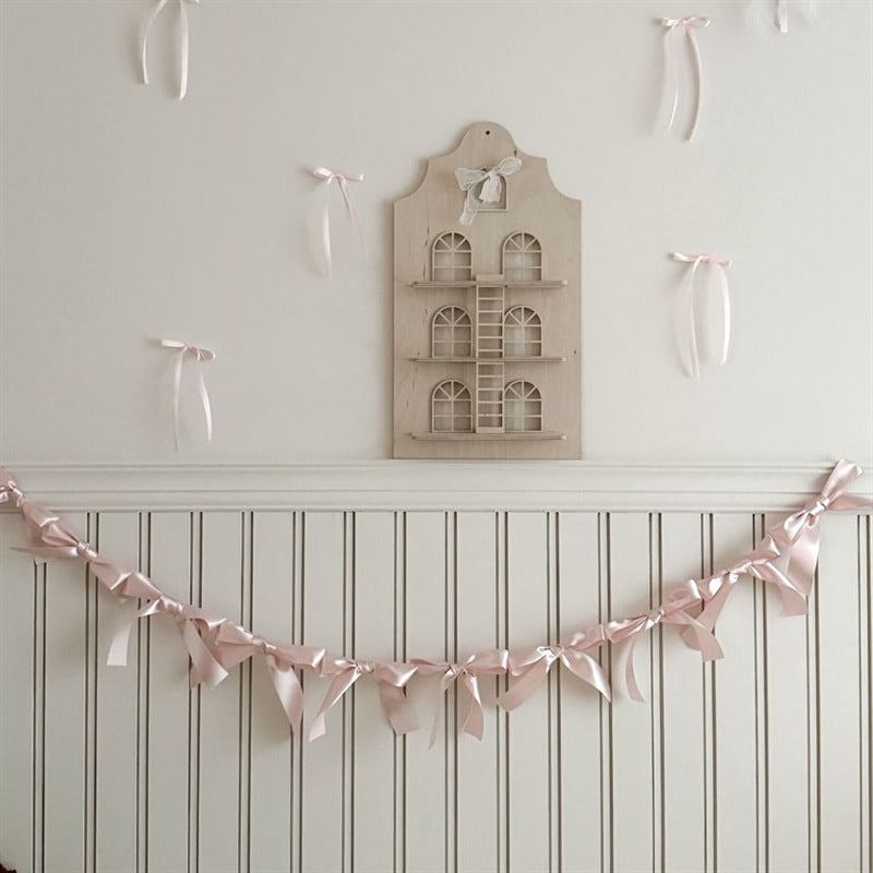 Ribbon Bow Garland Banner Set Purple