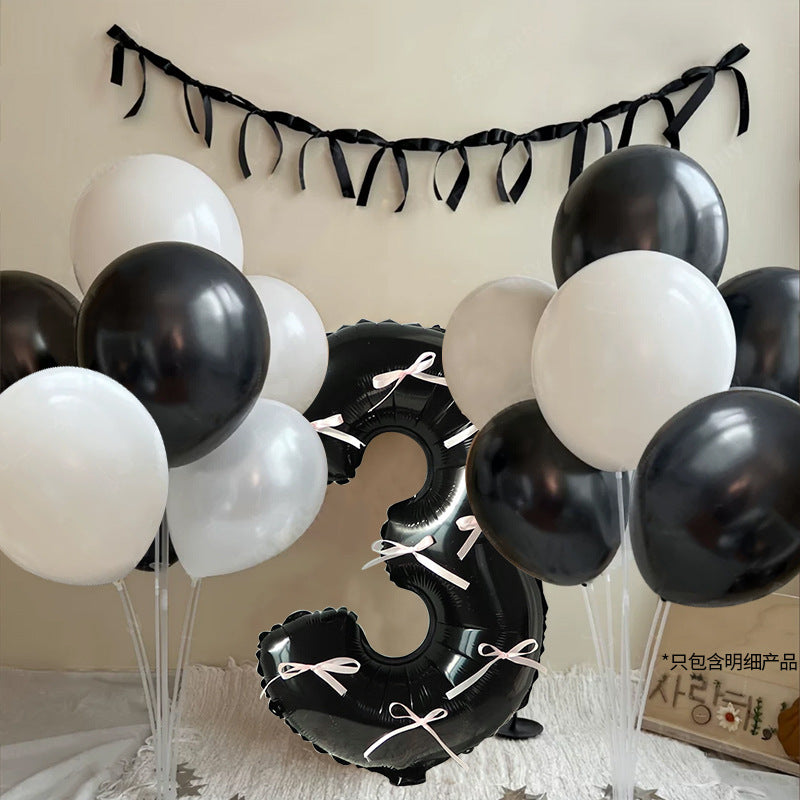 Ribbon Bow Garland Banner Set Purple