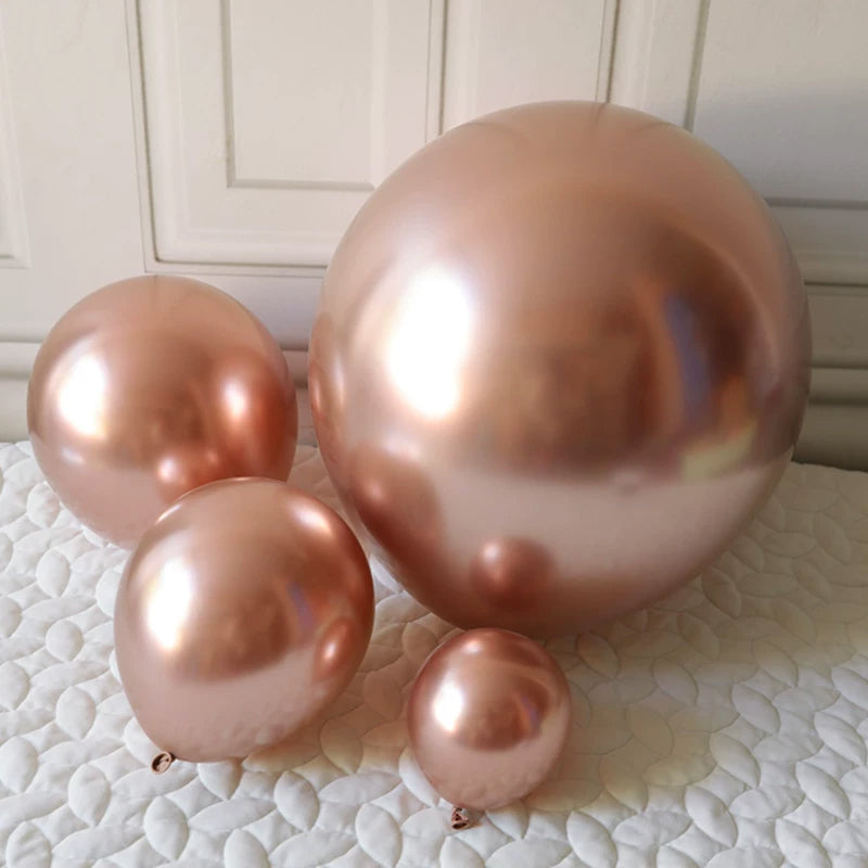 Metallic Rose Gold Latex Balloons For Birthday Party Decorations Available In 5Inch, 10Inch, 12Inch, 18Inch,36Inch