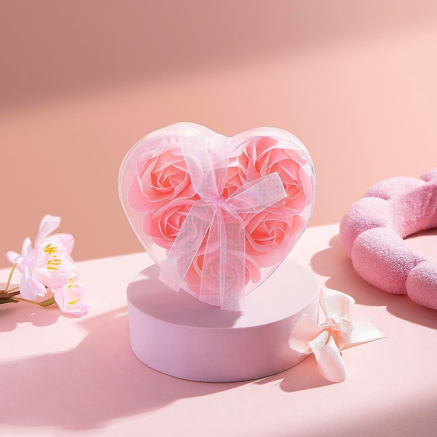 4 Pc 24 Pcs Scented Rose Soap Heart Shaped Party Favors Green