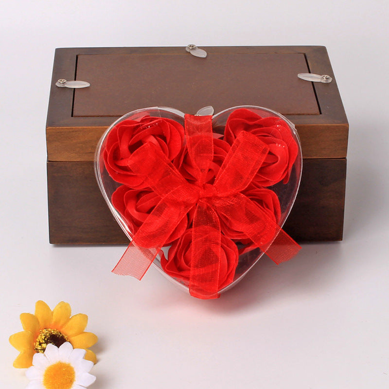 4 Pc 24 Pcs Scented Rose Soap Heart Shaped Party Favors Green