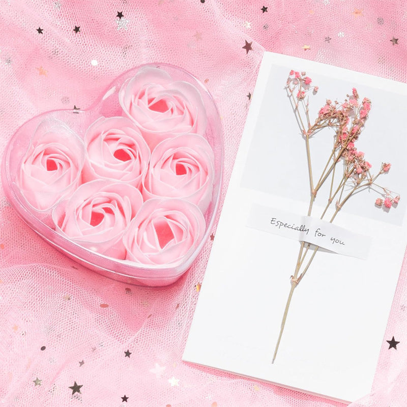 4 Pc 24 Pcs Scented Rose Soap Heart Shaped Party Favors Green