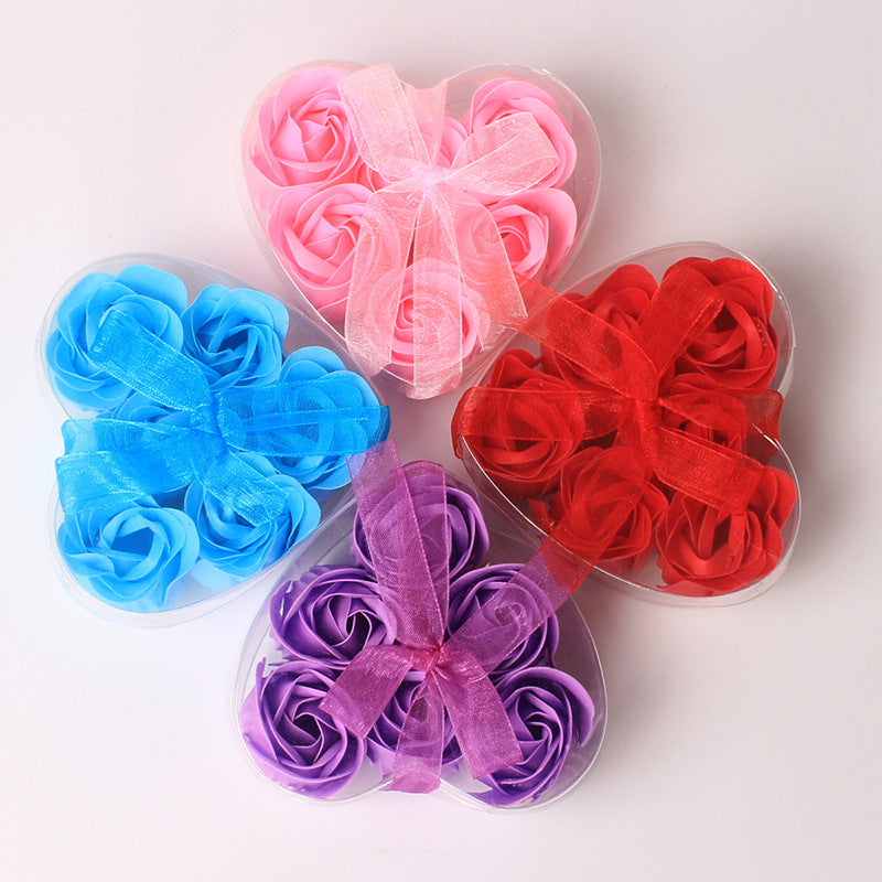 4 Pc 24 Pcs Scented Rose Soap Heart Shaped Party Favors Green