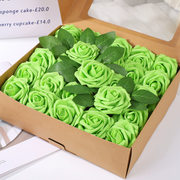 Artificial Flower Foam Rose 25pcs Real Looking Fake Rose Green