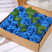 Artificial Flower Foam Rose 25pcs Real Looking Fake Rose Dark Blue