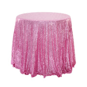 Sequin Round Tablecloth 108" Rose Pink